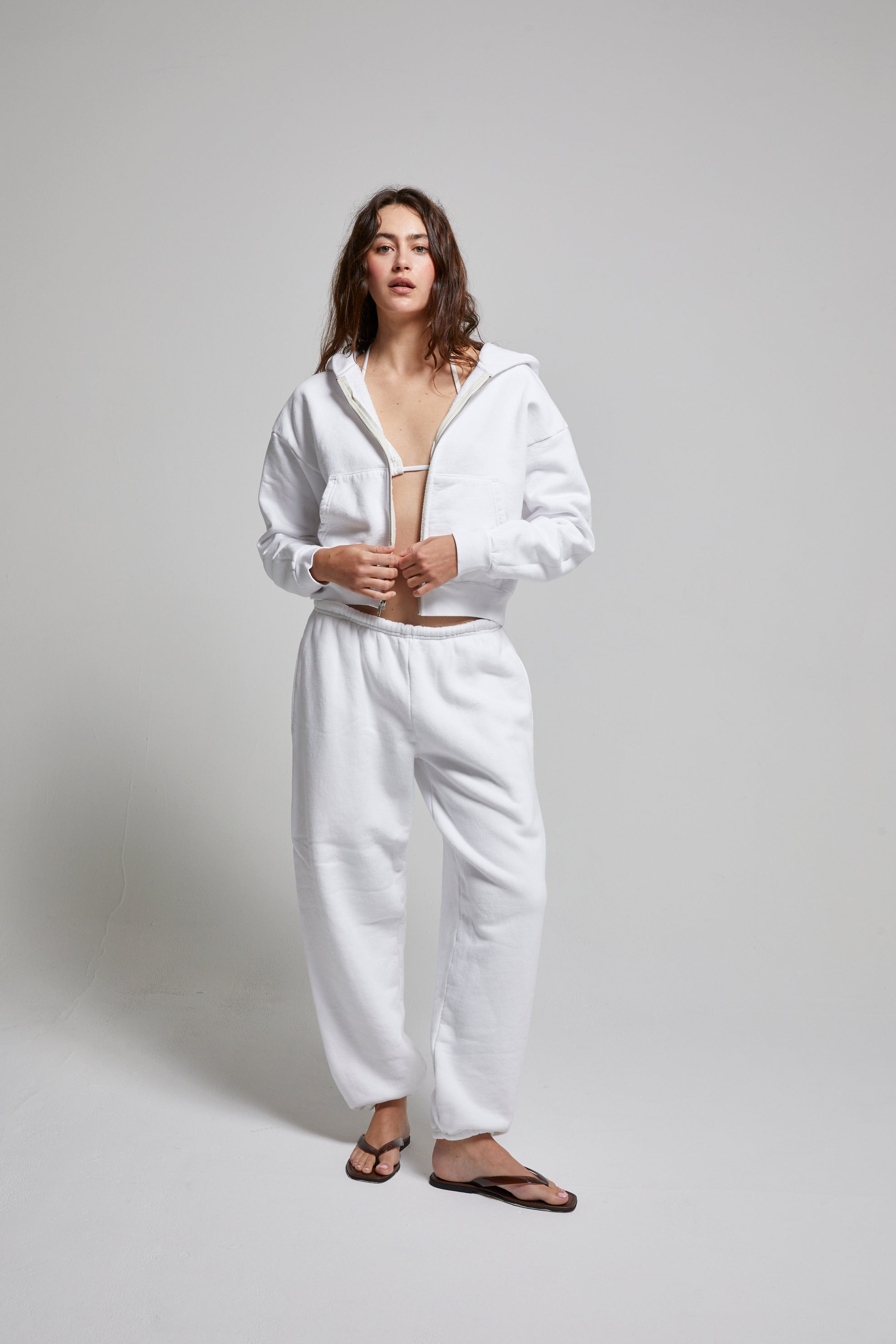 Rosie Cropped Zip-Up Hoodie