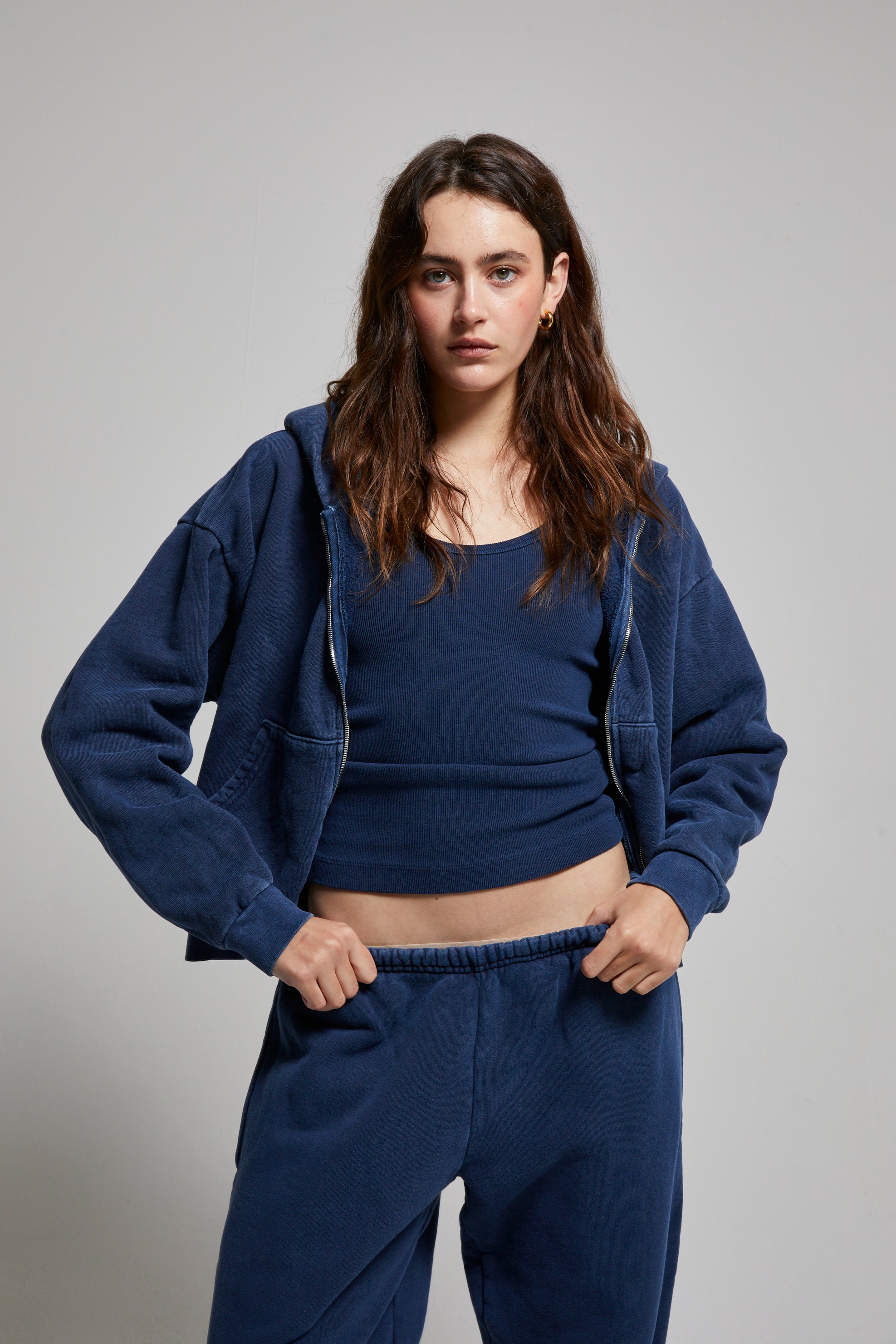 Rosie Cropped Zip-Up Hoodie