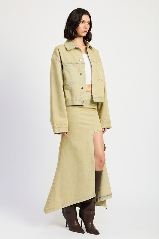 Oversized denim jacket - open jacket styling