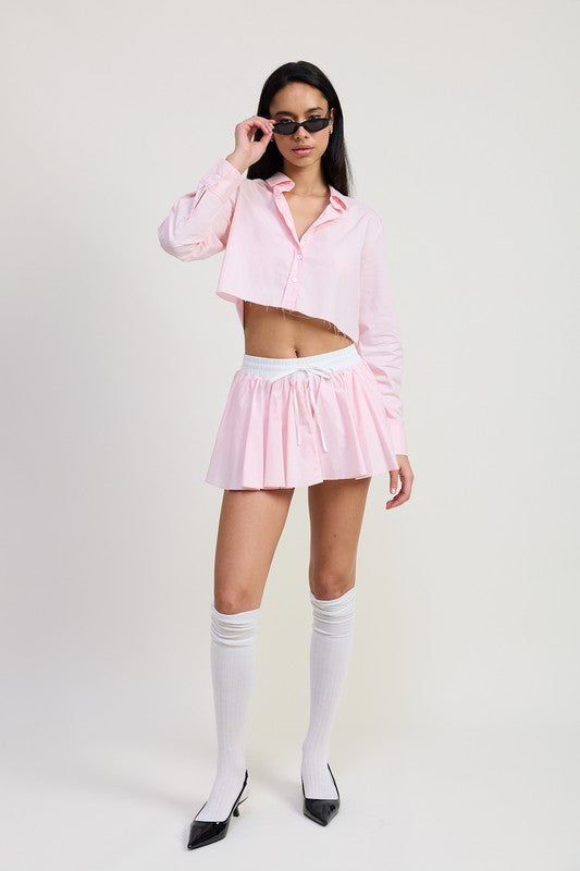 Mini contrast waistband skirt - full body shot