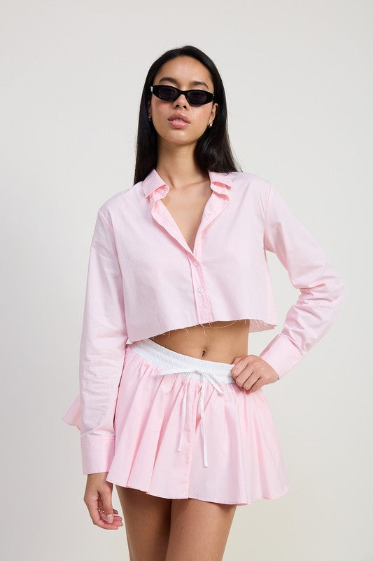 Mini contrast waistband skirt - alternative front angle