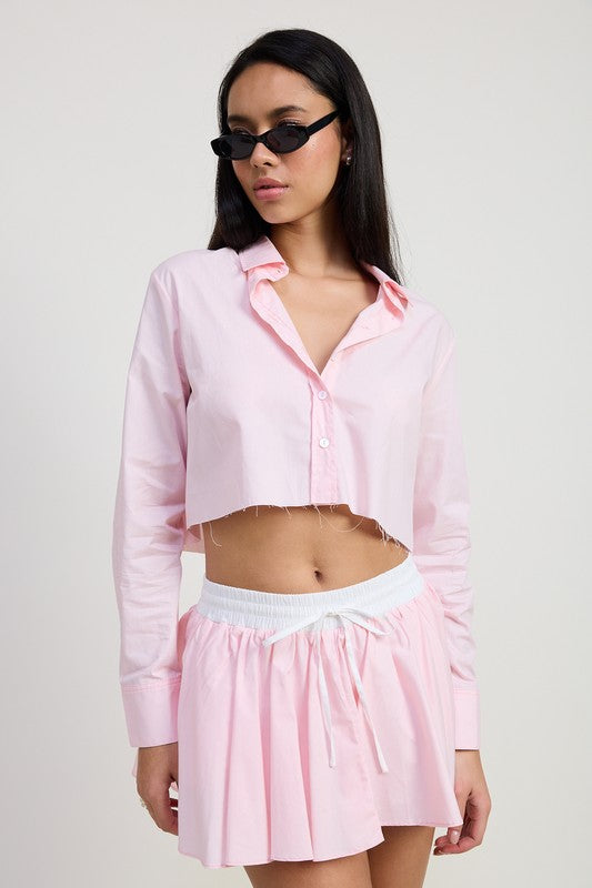 Mini contrast waistband skirt - styling view