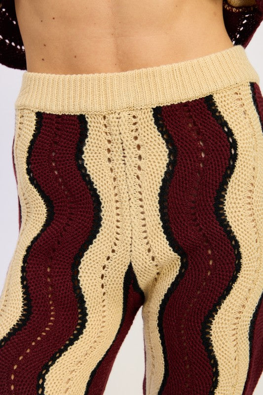 Multi color sweater pants - back view