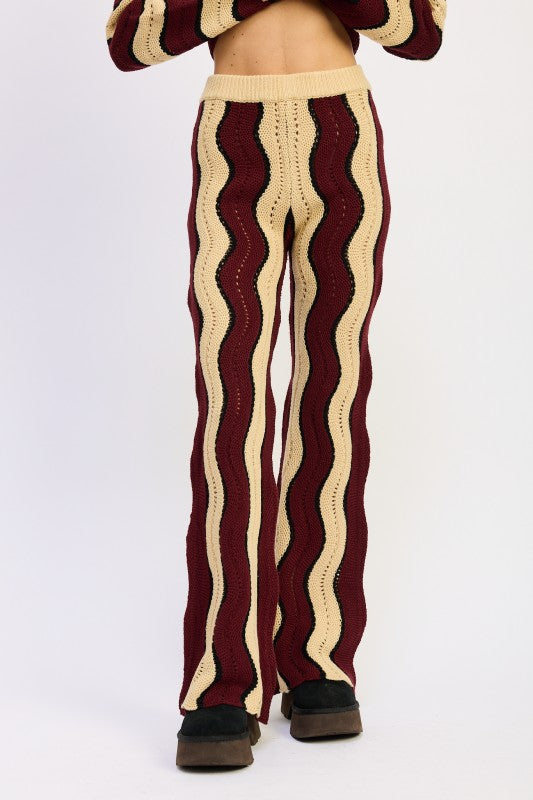 Multi color sweater pants - side view