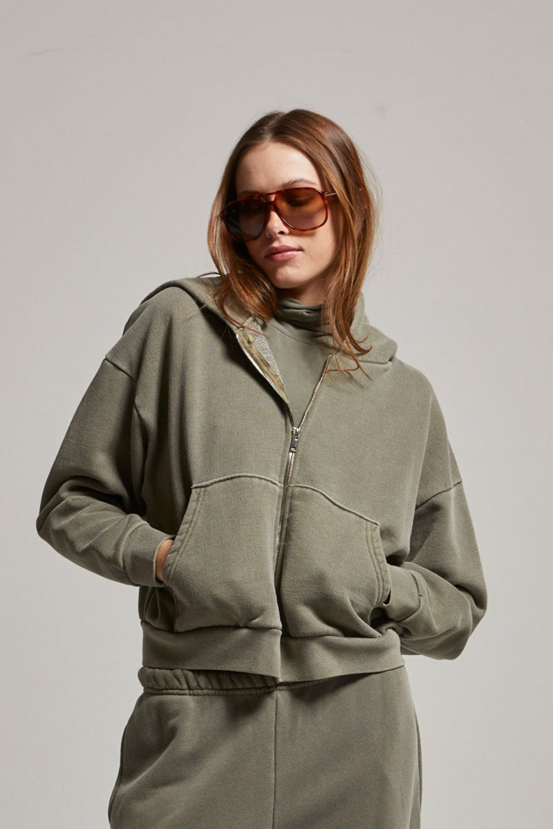 Rosie Cropped Zip-Up Hoodie