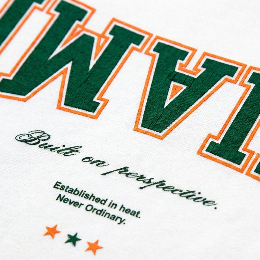 Close-up of a brand logo with text on a white background