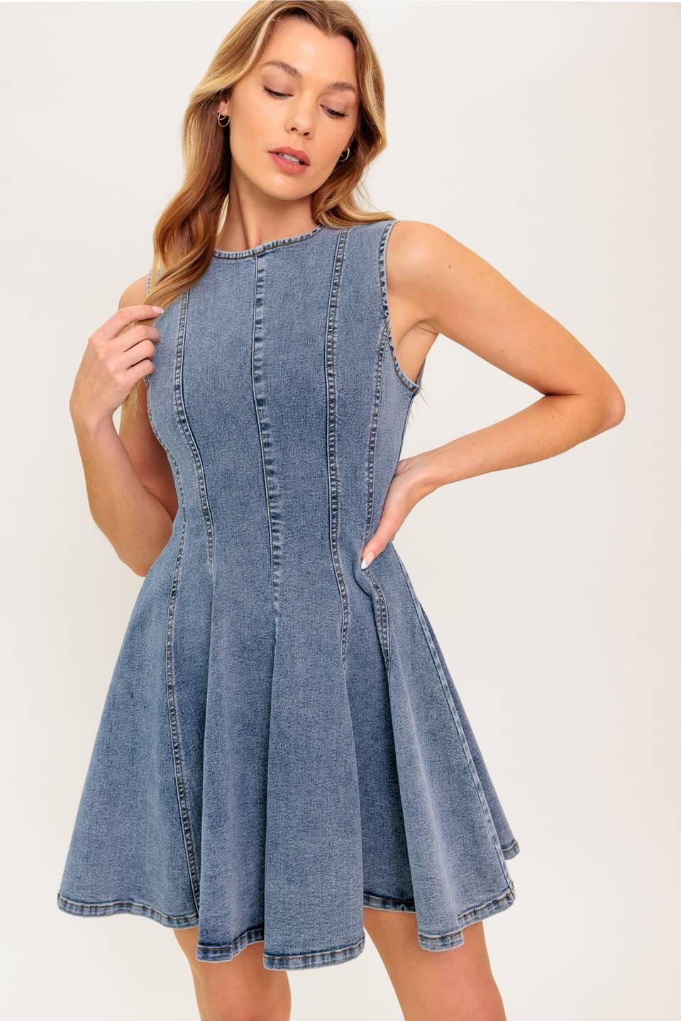 Caught In A Moment Denim Dress