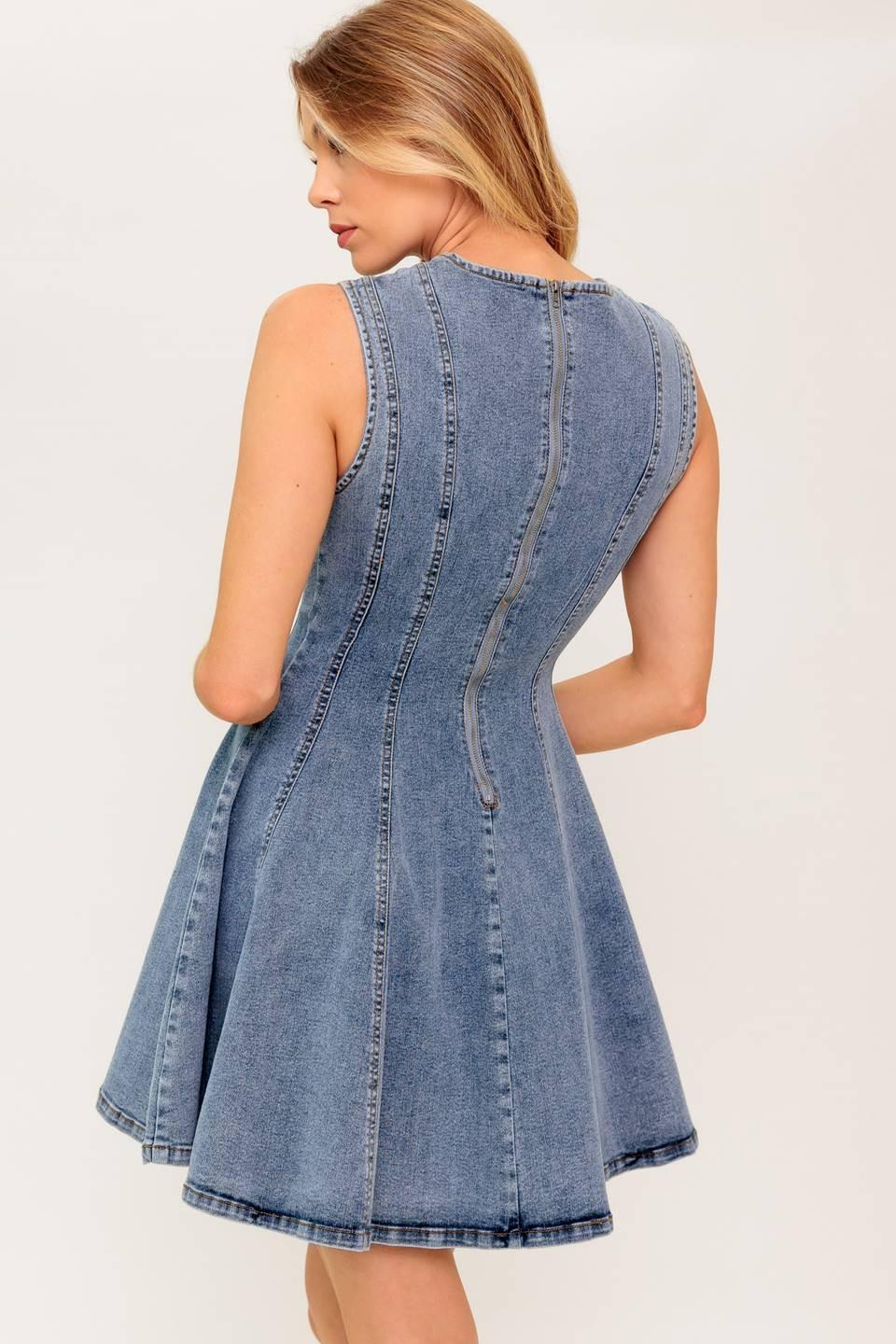 Caught In A Moment Denim Dress