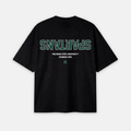 Black t-shirt with 'Spartans' and 'Michigan State University Founded 1855' text on the back against a white background