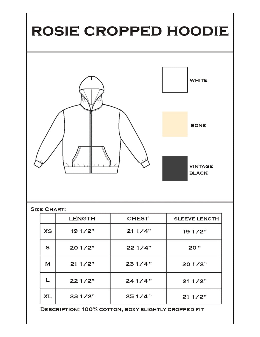 Rosie Cropped Zip-Up Hoodie