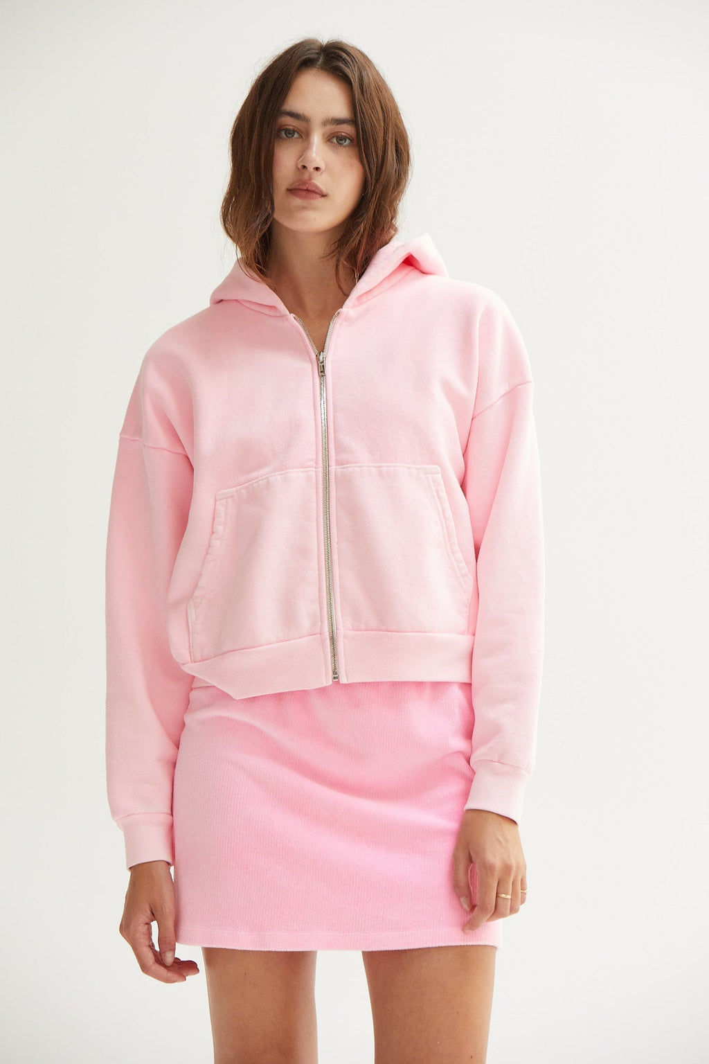 Rosie Cropped Zip-Up Hoodie
