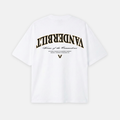 White t-shirt with Vanderbilt logo on a white background