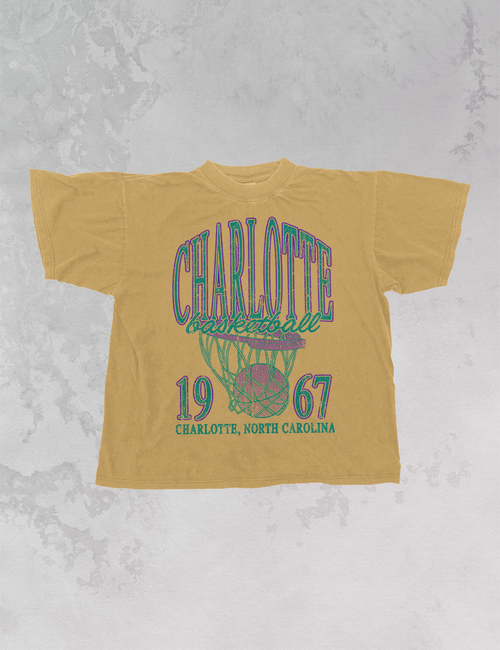 90's Vintage Charlotte Basketball Oversized TShirt